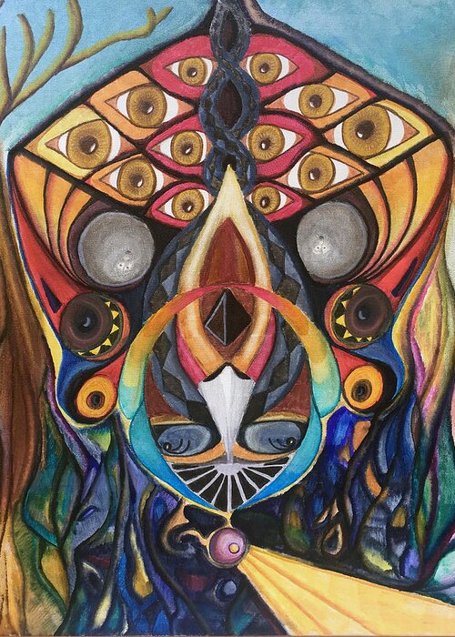 Visionary Greeting Card featuring the mixed media One-Eighty by Jeff Malderez