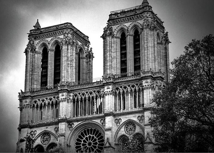 Notre Dame Greeting Card featuring the photograph One Last Look by Rebecca Herranen