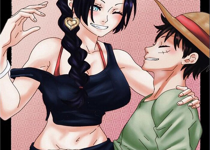 One Piece Monkey D Luffy And Boa Hancock Greeting Card by Boby Martin