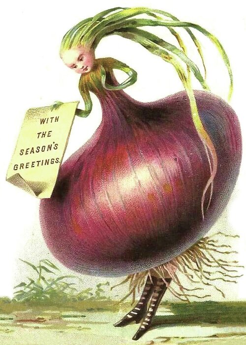 Onion Greeting Card featuring the digital art Onion Girl by Long Shot