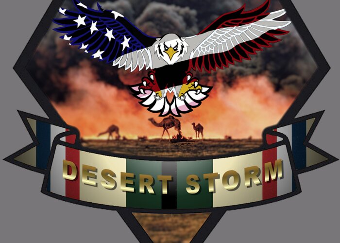 Operation Greeting Card featuring the digital art Op Desert Storm by Bill Richards