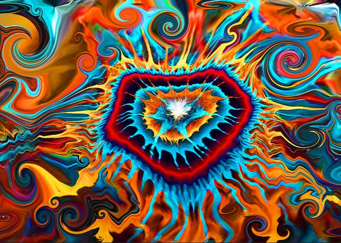Abstract Greeting Card featuring the digital art Opening Heart Energy by Carl Hunter