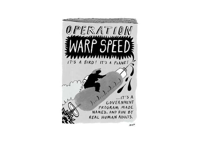 Captionless Greeting Card featuring the drawing Operation Warp Speed by Millie von Platen