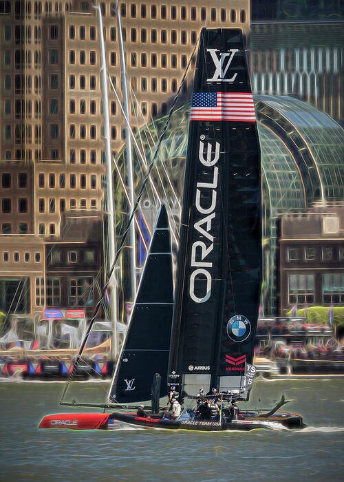 America's Cup Greeting Card featuring the photograph Oracle Team USA America's Cup NY by Susan Candelario
