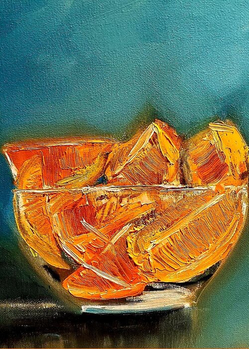 Oranges Greeting Card featuring the painting Orange A Delish by Lisa Kaiser