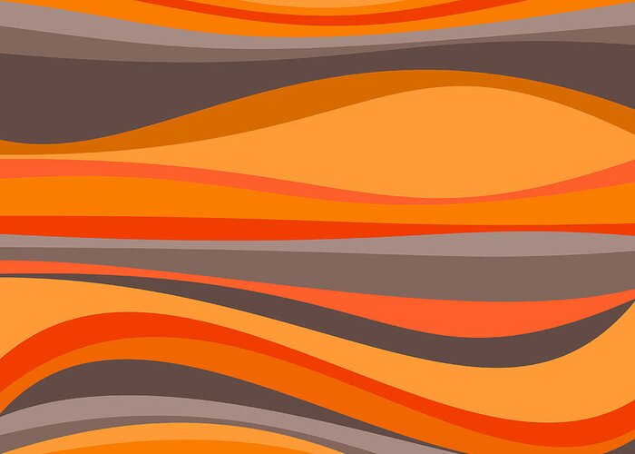 Orange Dance Abstract Greeting Card featuring the digital art Orange Dance Abstract by Val Arie