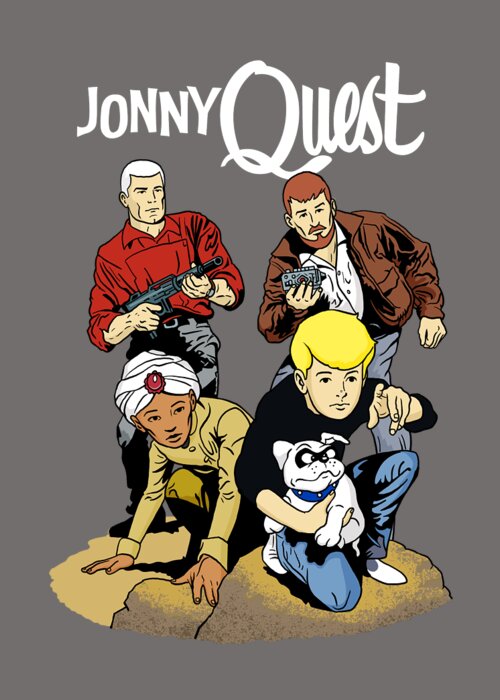 Original 60s Jonny Quest Characters Group Greeting Card by Glen Evans