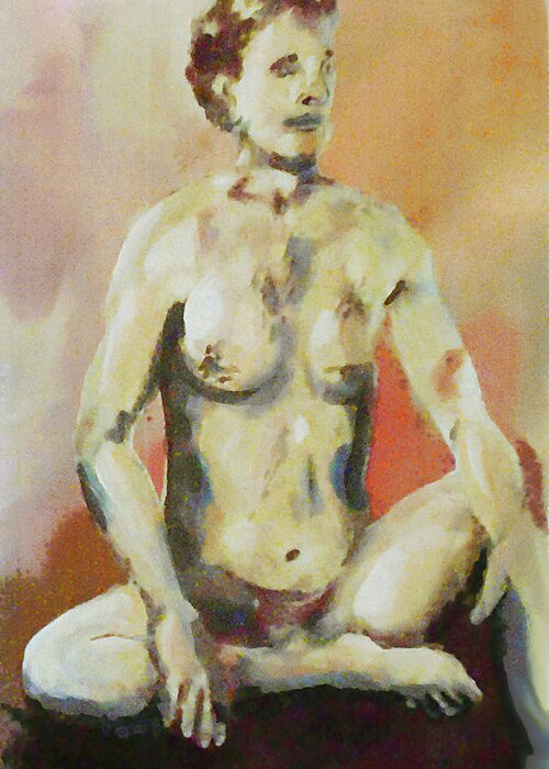 Male Greeting Card featuring the painting Original-fine-art-paintings-male-contemporary-nudes-nov20b by G Linsenmayer