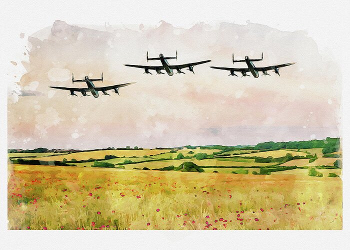 Art Greeting Card featuring the digital art Our Bomber Boys by Airpower Art