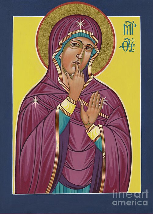 Icon Of Mary Greeting Card featuring the painting Our Lady of Silence by William Hart McNichols