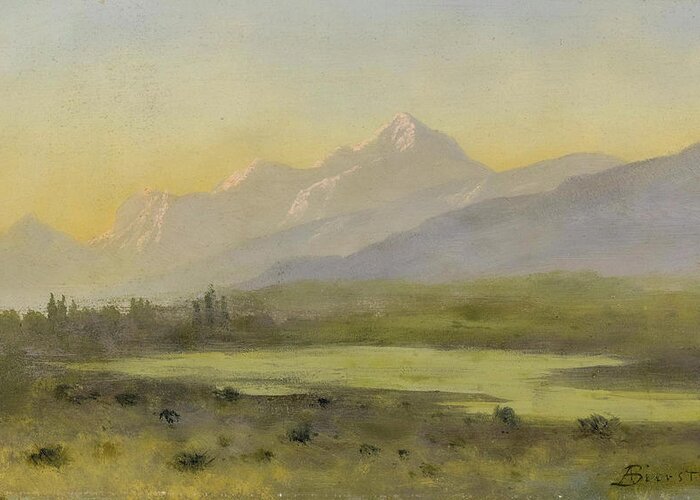 Landscape Greeting Card featuring the painting Owens Valley, California by Albert Bierstadt