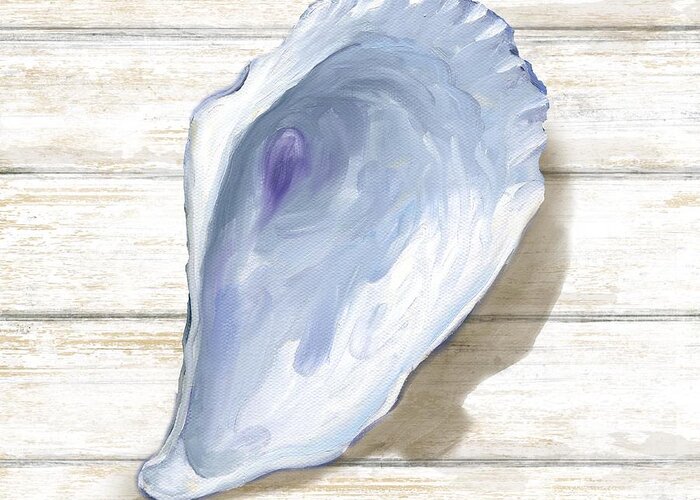 Oil Greeting Card featuring the painting Oyster Woodgrain II by Paul Brent