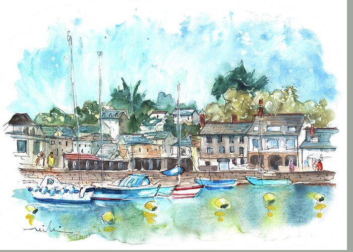 Travel Greeting Card featuring the painting Padstow 01 by Miki De Goodaboom