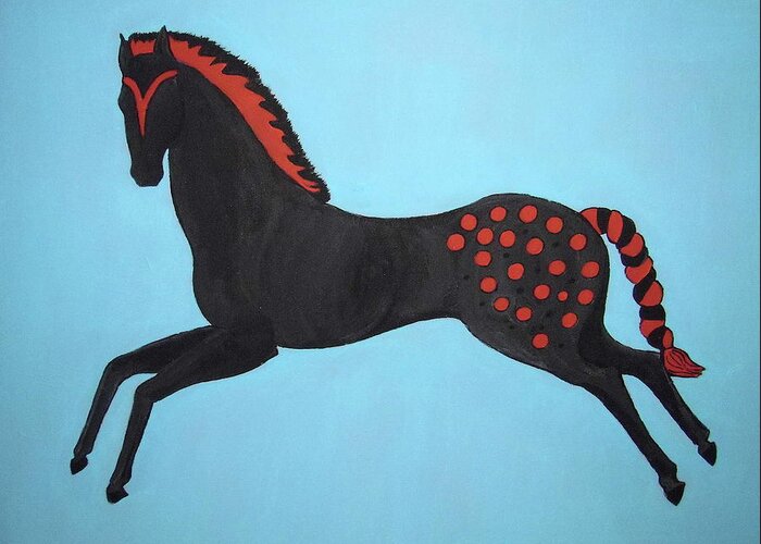 Horse Greeting Card featuring the painting Painted Pony by Stephanie Moore