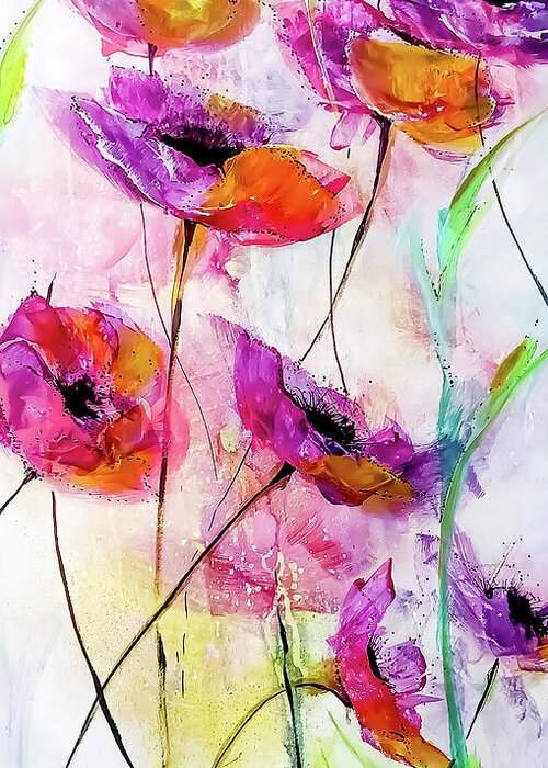 Painterly Greeting Card featuring the painting Painterly Loose Floral Moments by Lisa Kaiser