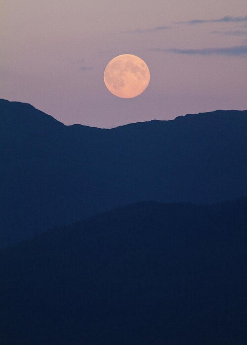 Pale Moon Greeting Card featuring the photograph Pale Mountain Moon by Alycia Christine