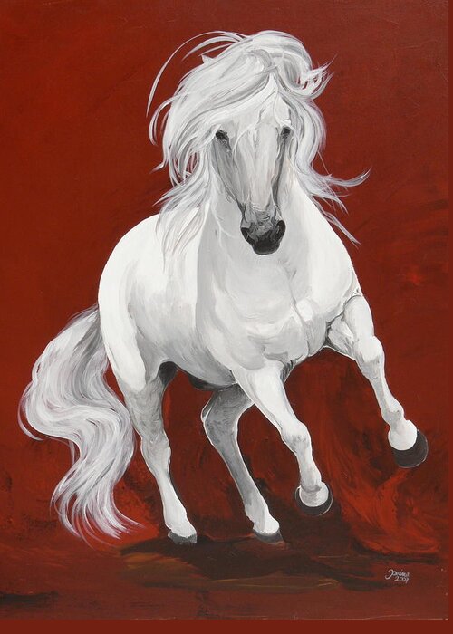 Horse Original Painting Greeting Card featuring the painting Palladin by Janina Suuronen