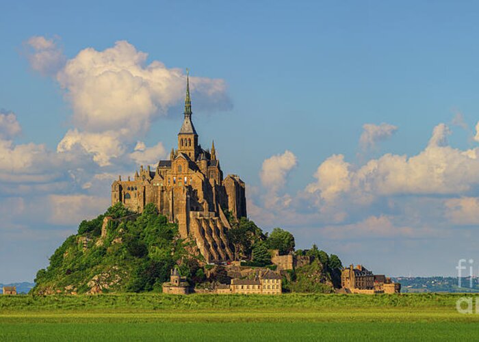 Mont Saint Michel Greeting Card featuring the photograph Panorama from the Mont Saint Michel by Henk Meijer Photography