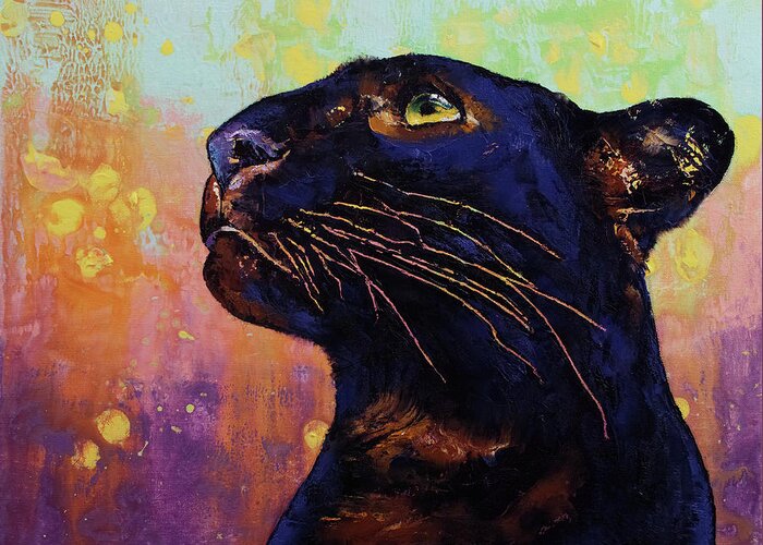 Big Greeting Card featuring the painting Panther Colors by Michael Creese