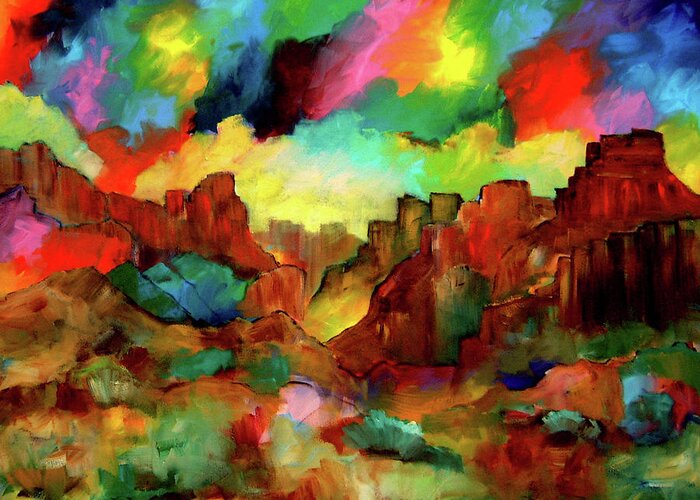 Landscape Greeting Card featuring the painting Paradise Valley by Jim Stallings