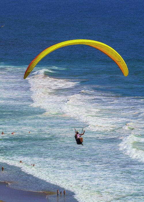 Paragliders Greeting Card featuring the photograph Paragliding on a Breezy Afternoon 10 5.30.22 by Lindsay Thomson