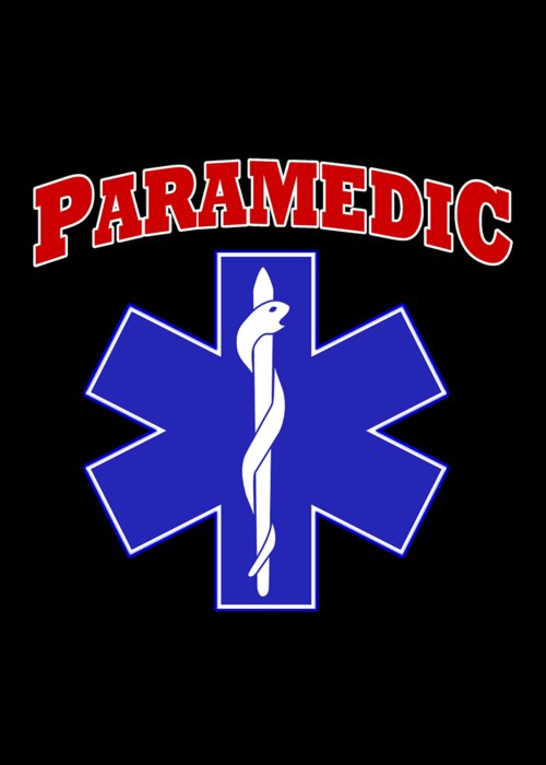 Cool Greeting Card featuring the digital art Paramedic EMS Symbol by Flippin Sweet Gear