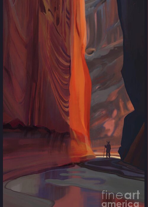 National Parks Wall Art Greeting Card featuring the painting Paria Canyon Utah by Sassan Filsoof