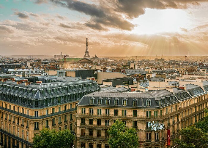 City Greeting Card featuring the digital art Paris from the Rooftop by Kevin McClish
