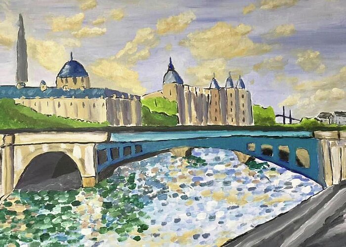  Greeting Card featuring the painting Paris Twilight by John Macarthur