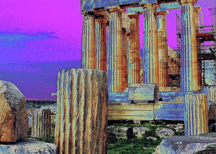Parthenon Greeting Card featuring the photograph Parthenon by M Kathleen Warren