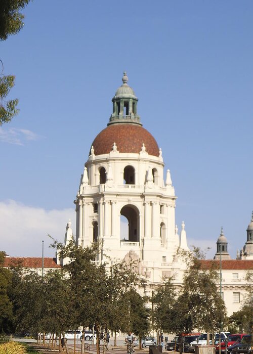  Greeting Card featuring the photograph Pasadena City Hall by Heather E Harman