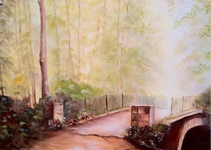 Pathways Greeting Card featuring the painting Path to Peace by Juliette Becker