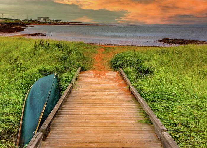 Greeting Card featuring the photograph Path to the Sea in Victoria, Prince Edward Island by Marcy Wielfaert