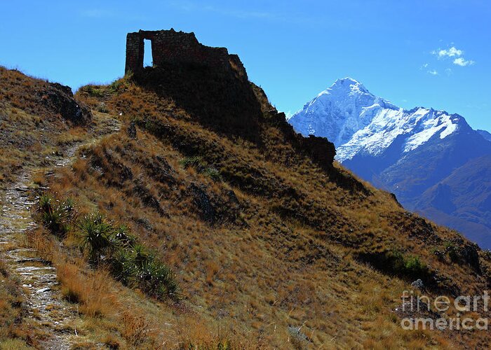 Peru Greeting Card featuring the photograph Pathway to the Inca Gods Peru by James Brunker