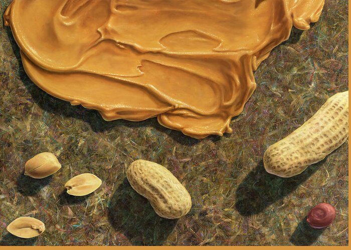 Peanuts Greeting Card featuring the painting Peanut Butter and Peanuts by James W Johnson