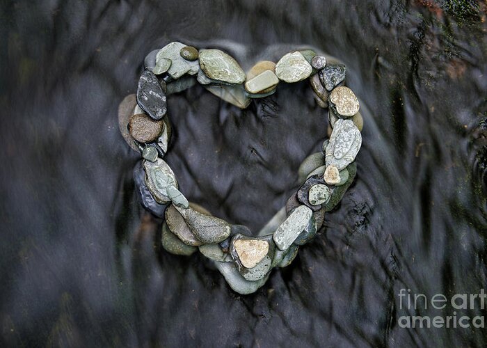 Heart Greeting Card featuring the photograph Pebble Heart by Tim Gainey
