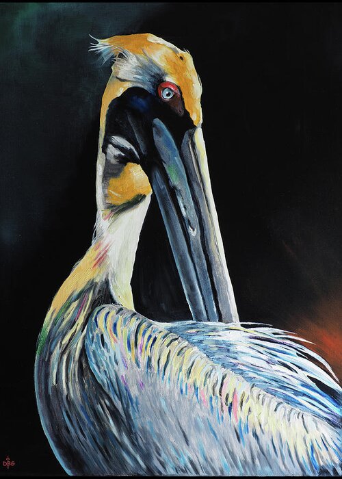 Pelican Greeting Card featuring the painting Pectit Sub Sole by David Bader