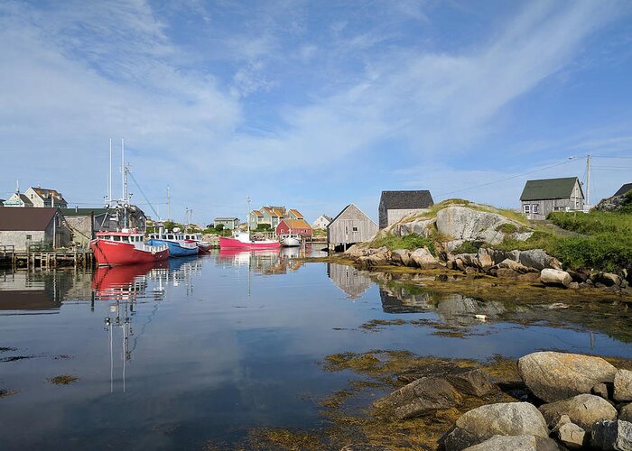 Peggy's Cove Greeting Card featuring the photograph Peggy's Cove Fishing Boats in Nova Scotia by Yvonne Jasinski