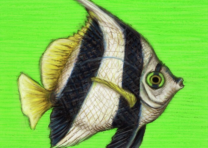 Tropical Fish Greeting Card featuring the painting Pennant Coralfish by Amy E Fraser