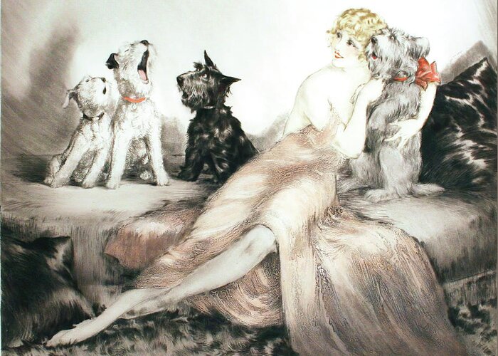 Perfect Harmony Greeting Card featuring the painting Perfect harmony by Louis Icart