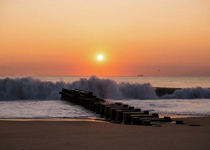 Rehoboth Beach Greeting Card featuring the photograph Perfect Sunrise by Rose Guinther
