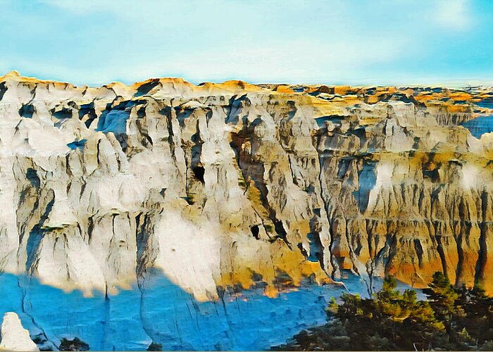 Art Greeting Card featuring the digital art Perfection of the Badlands by Ally White