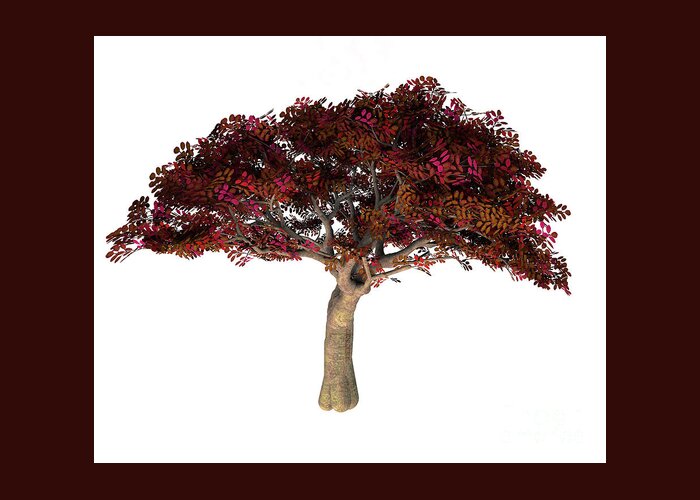 Persian Ironwood Tree Greeting Card featuring the digital art Persian Ironwood Tree by Corey Ford