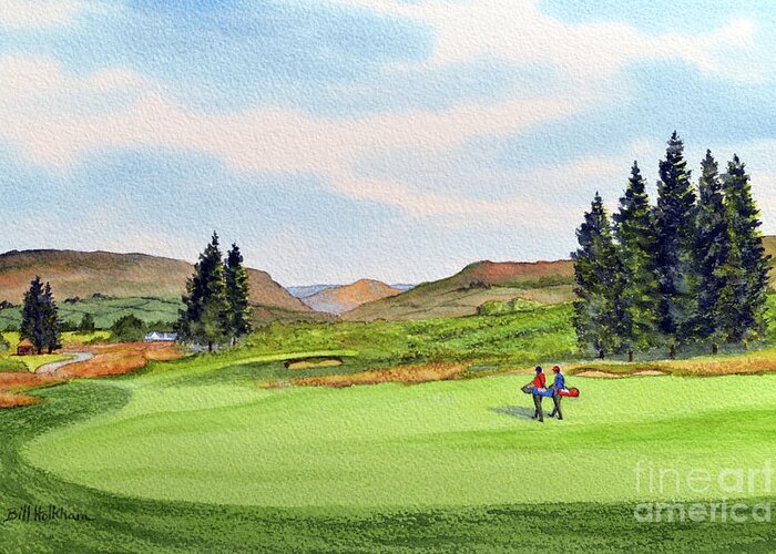 Pga Centenary Golf Course Painting Greeting Card featuring the painting PGA Centenary Gleneagles Scotland by Bill Holkham