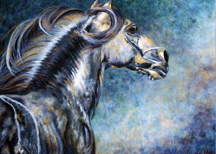Paso Greeting Card featuring the painting Phantom Horse by Wendi Curtis