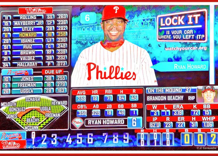 Major League Greeting Card featuring the photograph Philadelphia Phillies, Ryan Howard by A Macarthur Gurmankin