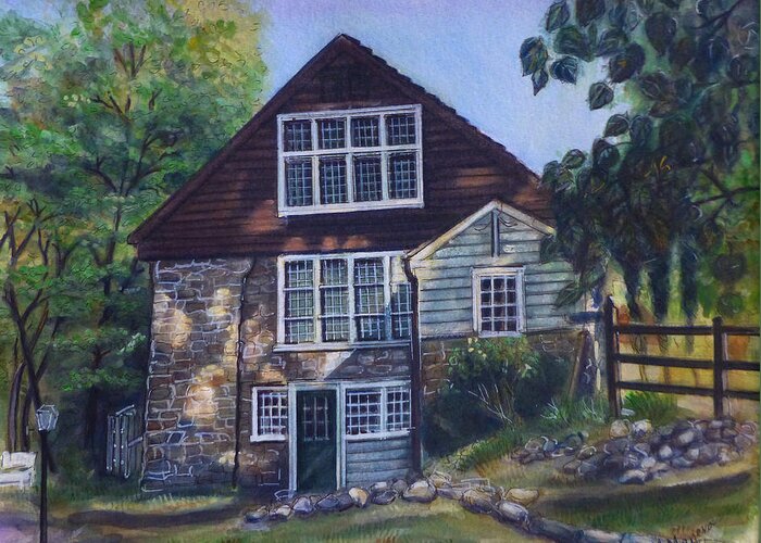 Architecture Greeting Card featuring the painting Phillips Mill II by Henrieta Maneva