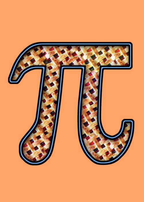 Pie Greeting Card featuring the digital art Pi - Cherry Pi by Mike Savad