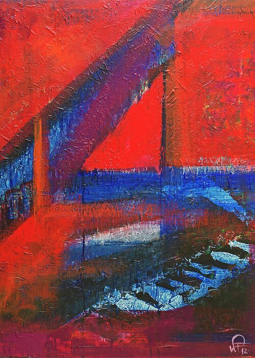 Piano Greeting Card featuring the painting Piano In The Red Room by Walter Fahmy