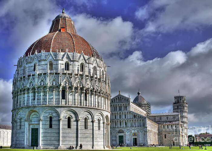 Church Greeting Card featuring the photograph Piazza dei Miracoli - Pisa - Italy by Paolo Signorini